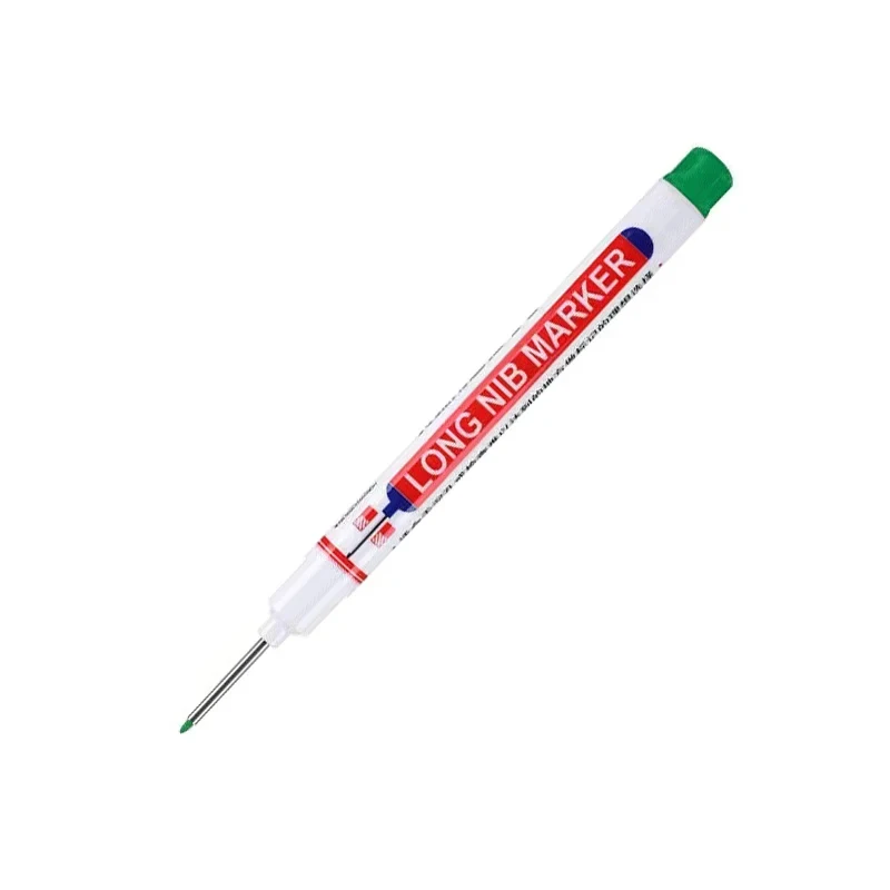 Multi-Purpose Deep Hole Marker Pens with Extended Tip for Bathroom and Woodworking - Available in Red, Black, Blue, and White Ink