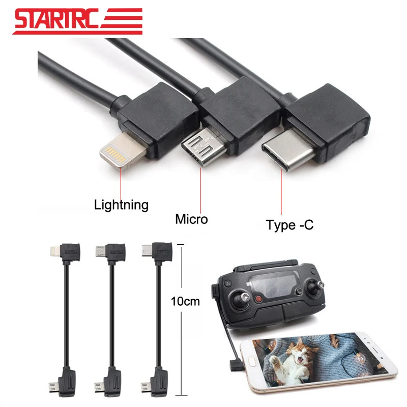 Cable de datos OTG Micro USB compatible con IOS tipo c, línea de 10cm/30cm para DJI Mavic 2 pro / Mavic Mini/ Air / Spark Controller/Samsung/i Phone|Cables de dron| AliExpress