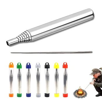 Blow Fire Tube Mouth Blowpipe Outdoor Stainless Steel Telescopic Fire Blower Mini Portable Camping Cooking Blowing Fire Stick