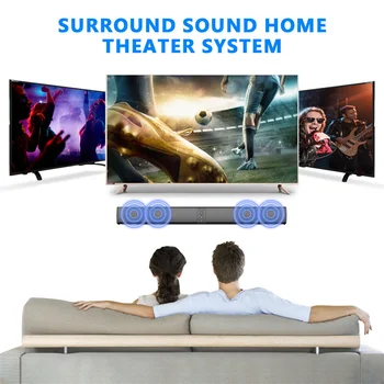 Wireless Bluetooth TV Sound Bar 2 Speaker System Home Theater Subwoofer Soundbar Portable Loud Rechargeable 2 IN1 Speaker 6