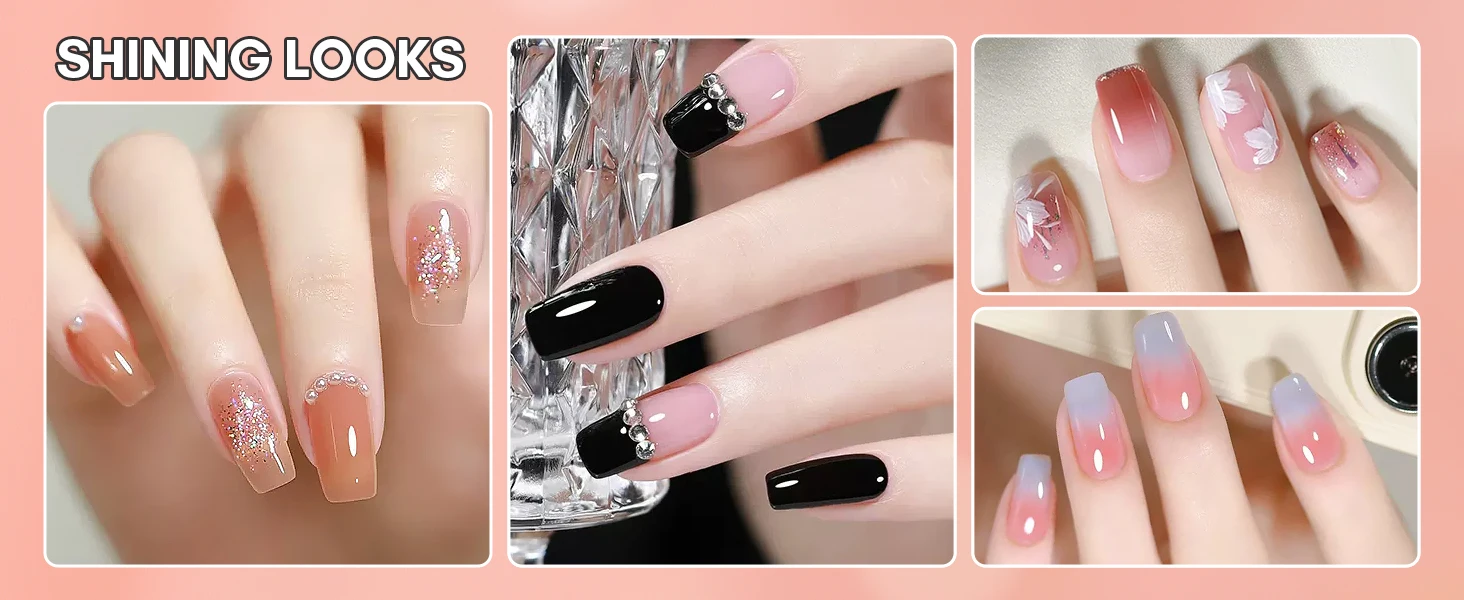 3-in-1 Nail Glue Gel and Top Coat for Long-Lasting Glossy Shine
