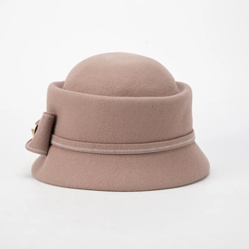 ITODA Women Winter Vintage Bowler Hats Wool Church Cloche Flapper Hat Leisure Beanie Cap For Ladies Girls Blue