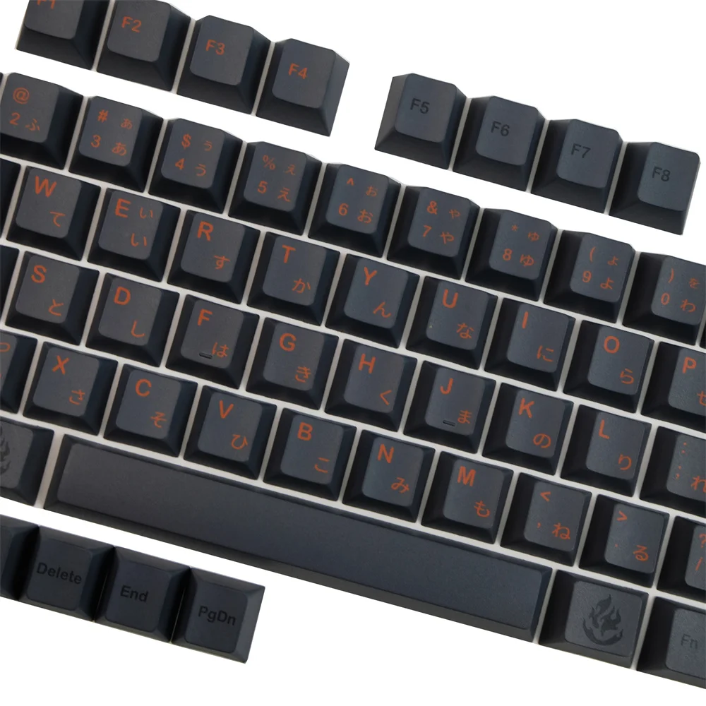Gmk Cinder Keycap Japonês Preto 142 Chaves Cherry Perfil Dye Subbed Iso Enter para 64 68 75 96 104 108 Teclado Mecânico - Imagem 2