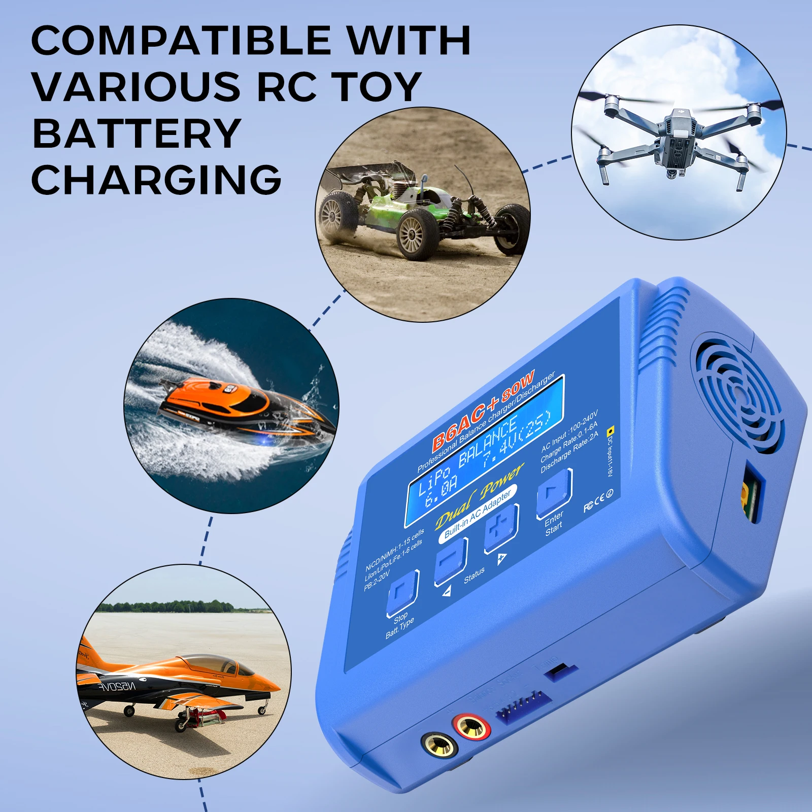 Pinces robustes du chargeur de batterie automatique 12V/24V 8A connectées aux bornes