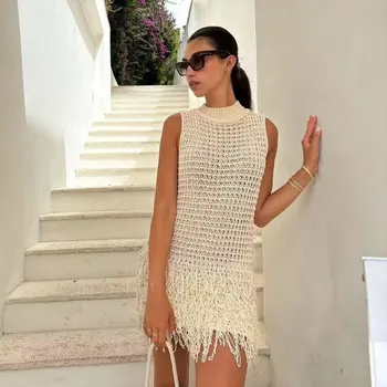 Alternative view of Valencia Fringe Knit Mini Dress