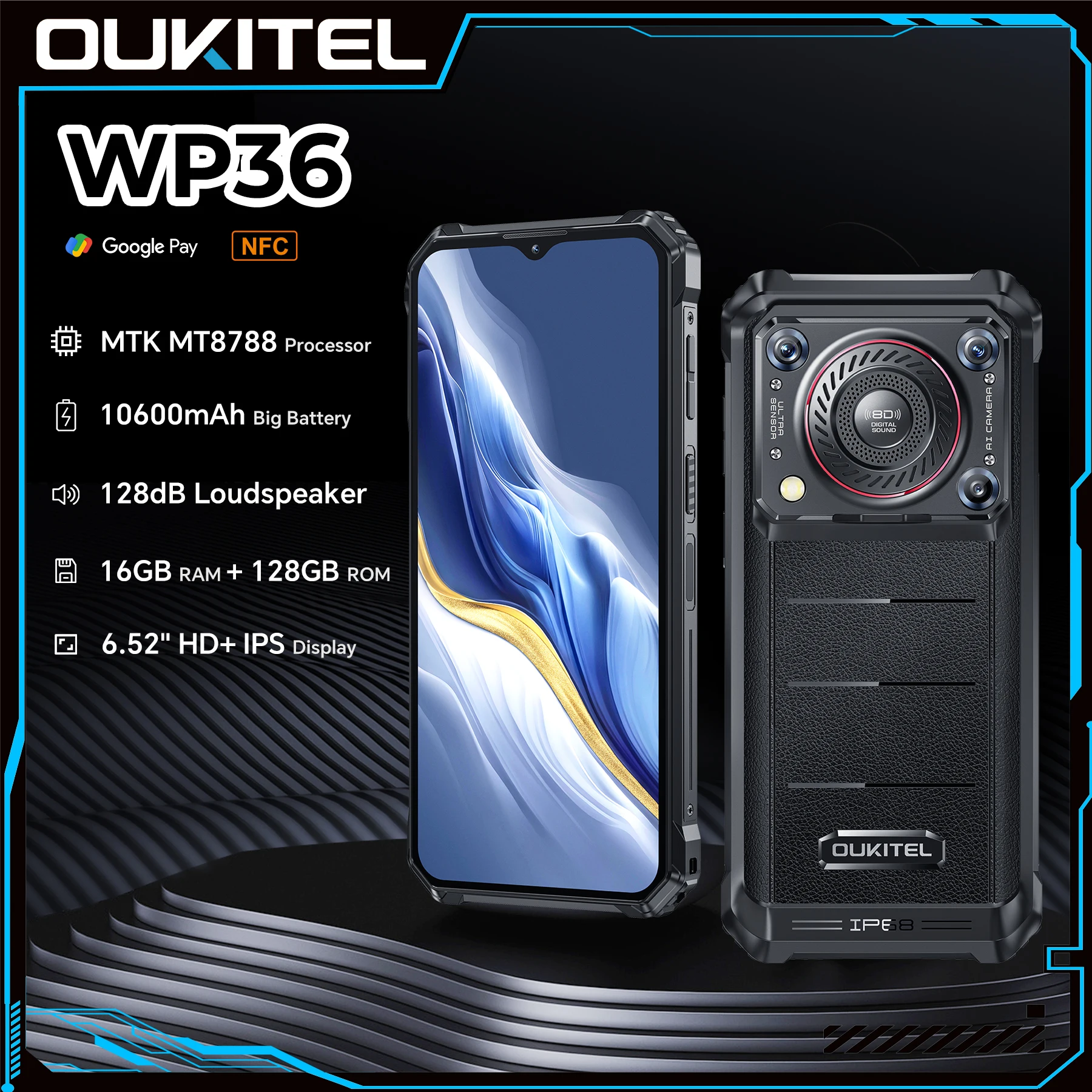 スマートフォン本体 OUKITEL WP36 Pro 24GB+256GB SIMフリー) Oukitel WP36 Pro Rugged Phone デュアルSIM 256GB