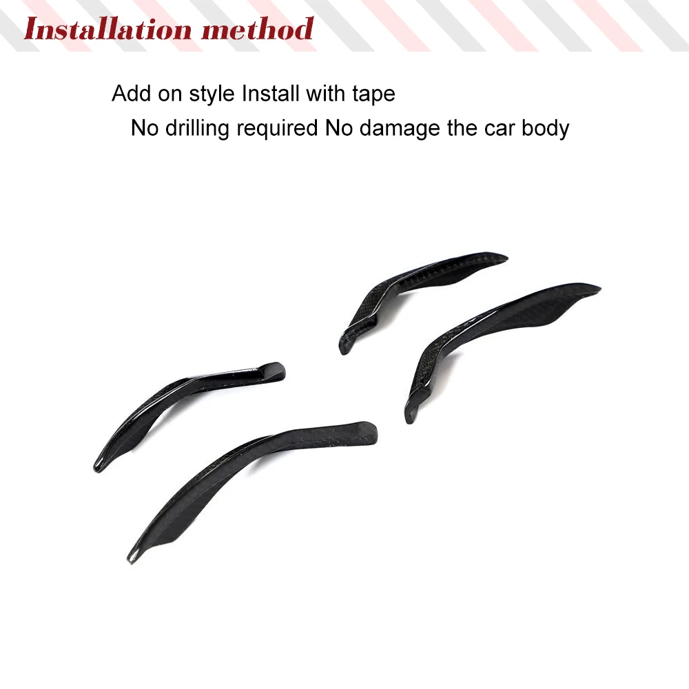 Car Front Body Kits Splitters Canards for Audi A5 S5 Sline RS5 B9 2018-2020 RealCarbon Fiber Front Canards Fins Splitters