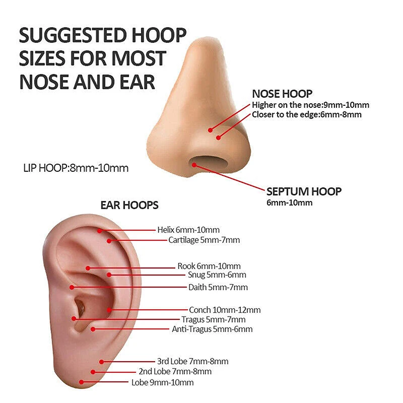 G23 Titanium Nose Septum Piercing Ring Hoops Cartilage Helix Daith Conch Earrings With CZ Zircon Clicker Hoop Body Jewelry 16G