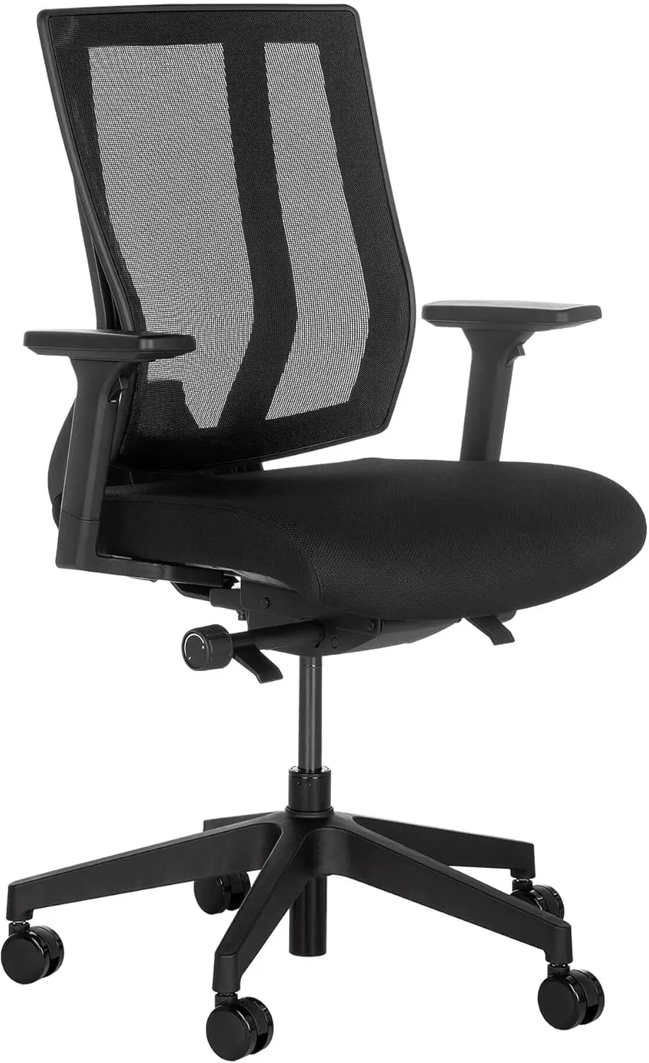 Comfortable Ergonomic Office Chair with Mesh, Armrests and Rolling Casters - Easy Assembly, 300lb Capacity - Lumbar