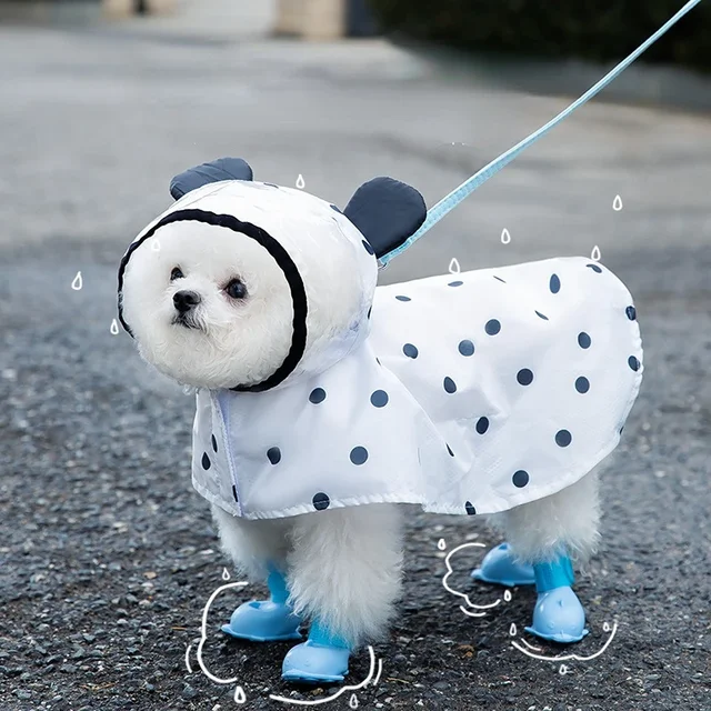 XS-2XL Dog Raincoat Cute Bear Ears Hat Dots Printed Pet Clothes for Small Medium Dogs Rainy Season Outing Portable Rain Coats XS-2XL Dog Raincoat Cute Bear Ears Hat Dots Printed Pet Clothes for Small Medium Dogs Rainy Season Outing Portable Rain Coats