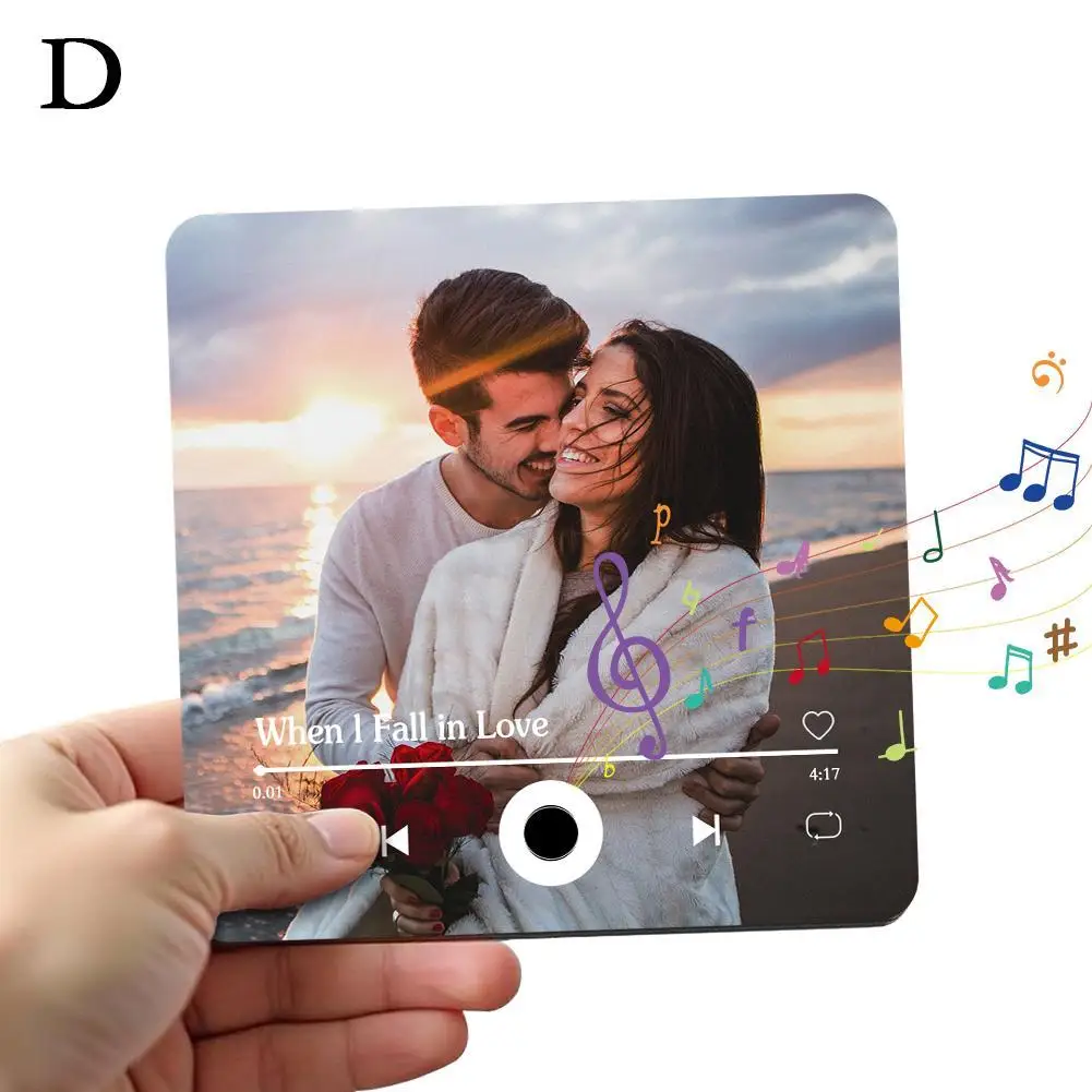 Customized Music Album Magnet Fridge Stickers Personalized Fridge Built-In Music Player Can Play Songs Christmas Gifts Decor