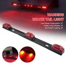 

Clearance LED Light Bar 12V 9LED Stainless Steel ID Marker Side Lights Red 3-Light Identification Lights for Truck Trailer