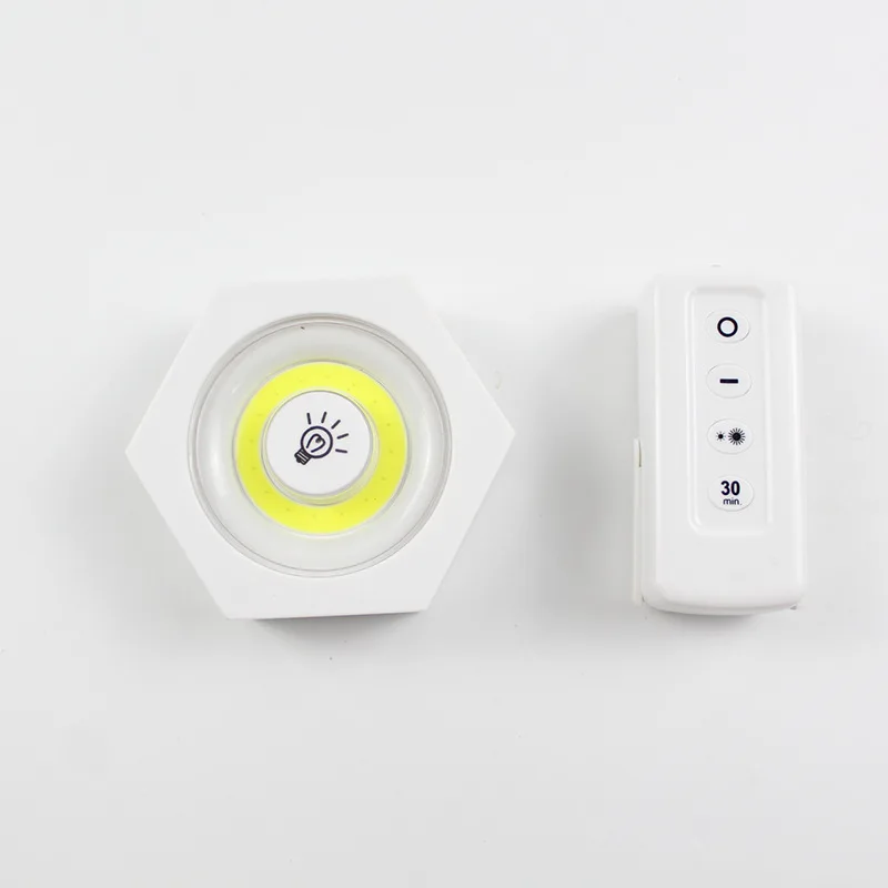 

LED Light Wireless Remote Control Night Light 3W Super Bright COB Under Cabinet Light Dimmable Wardrobe Lamp Home Bedroom Close