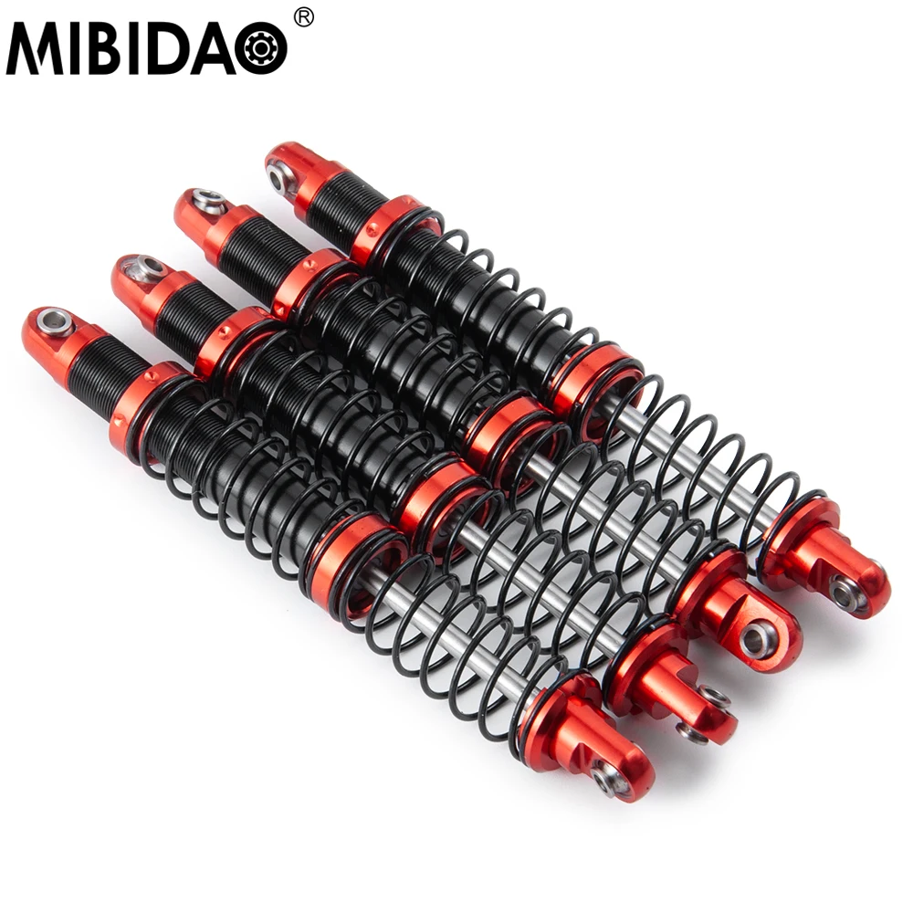 

MIBIDAO 4Pcs Metal Shock Absorber 75/85/95/105/115/125mm Oil Damper For 1/10 Axial SCX10 90046 TRX4 TRX6 D90 RC Crawler Car