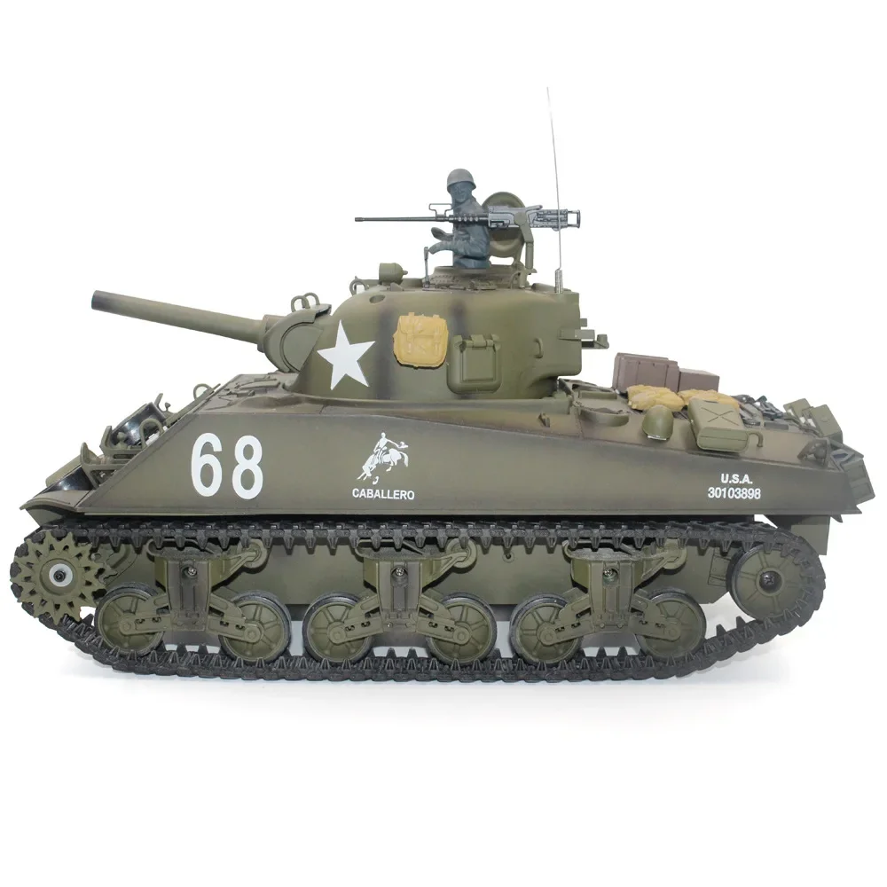 Henglong 3898-1 Metal US M4A3 Main Battle Tank RC Model US Sherman 1:16 Battle Simulation Remote Control Toys Car remote control car remote control tank remote control vehicle