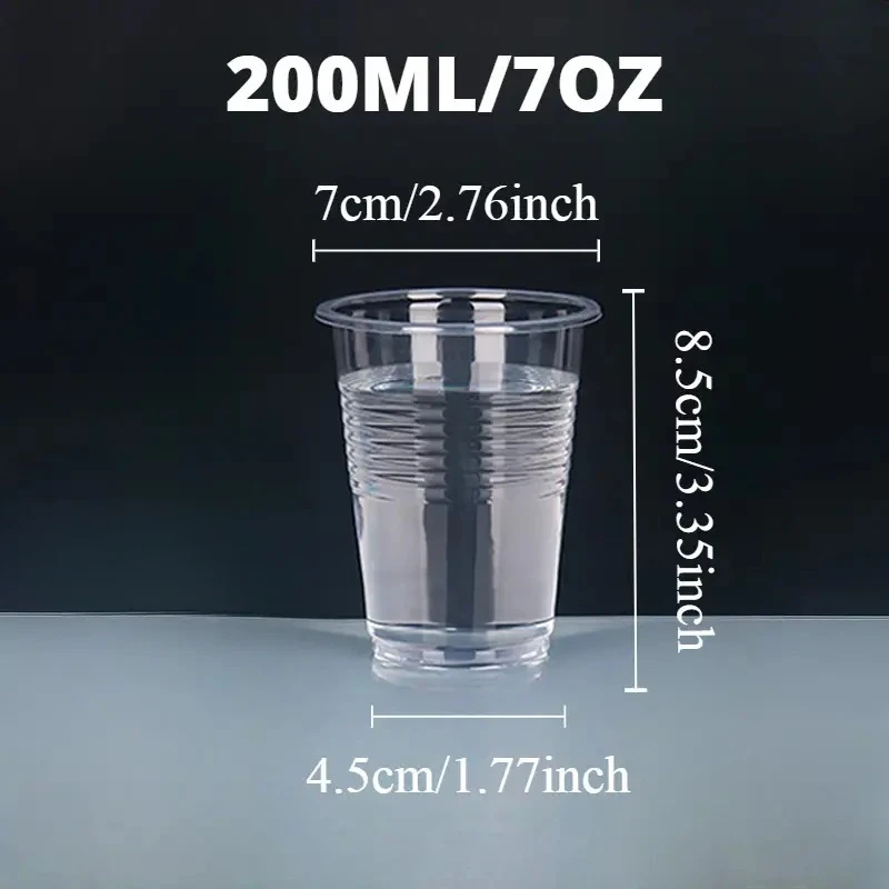 Clear Disposable 7oz Plastic Cups - 50/100 Pack