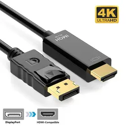 High-Resolution DisplayPort to HDMI Adapter Cable, 1.8m (DP to HDMI 2K 4K)
