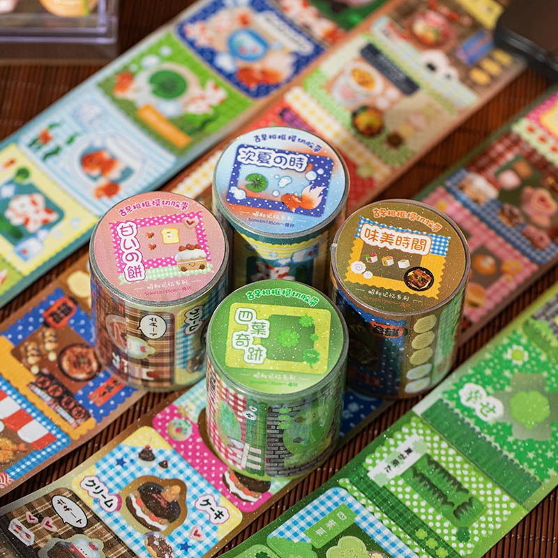2m/Roll Retro Japanese Stationery Tapes Creative DIY Handbook Scrapbooking Stickers Planner Decorative Collage Journal Supplies 2