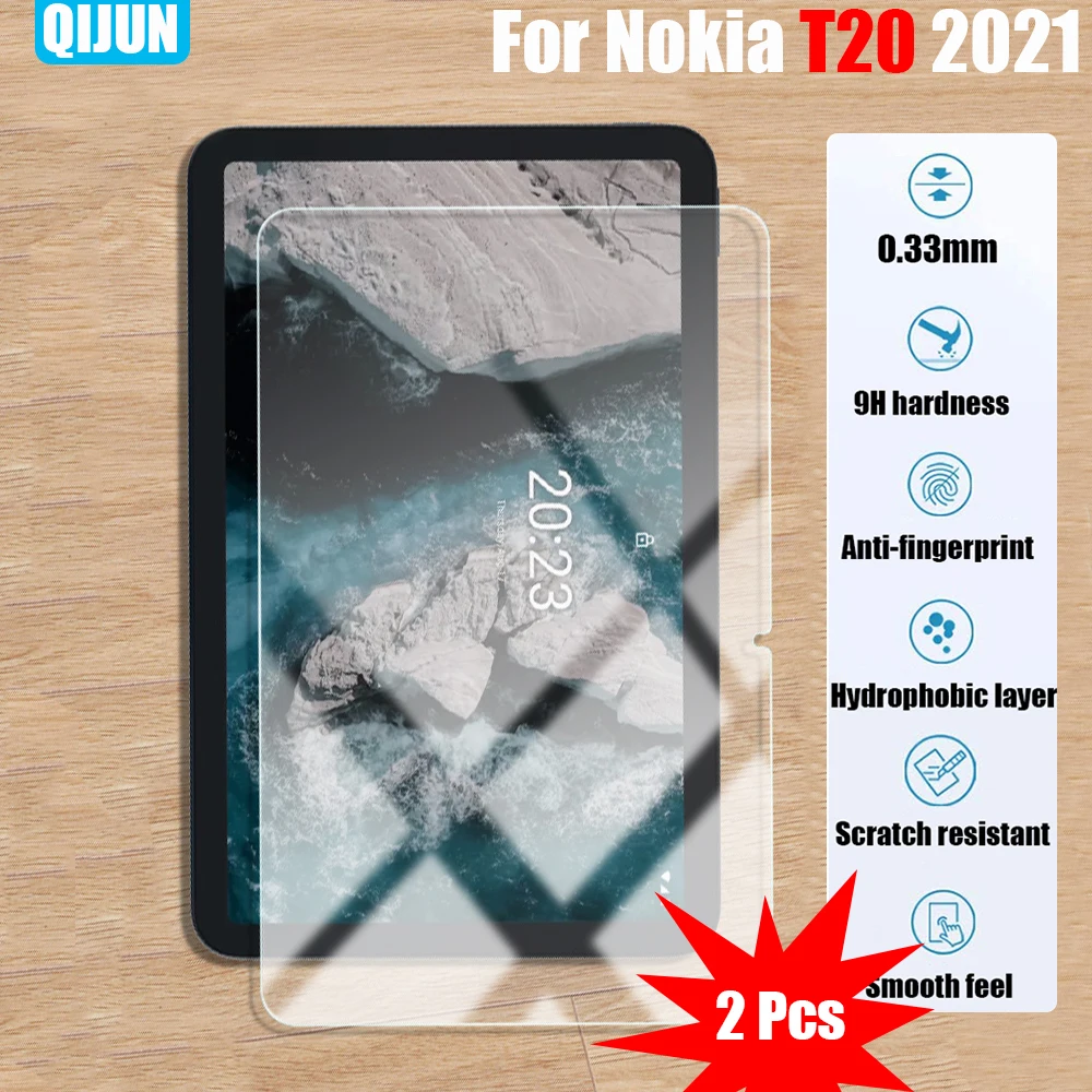 

Пленка из закаленного стекла для планшета Nokia T20 10,4 "2021 Pad, Взрывозащищенная мембрана от царапин и отпечатков пальцев, защитная пленка, 2 шт.
