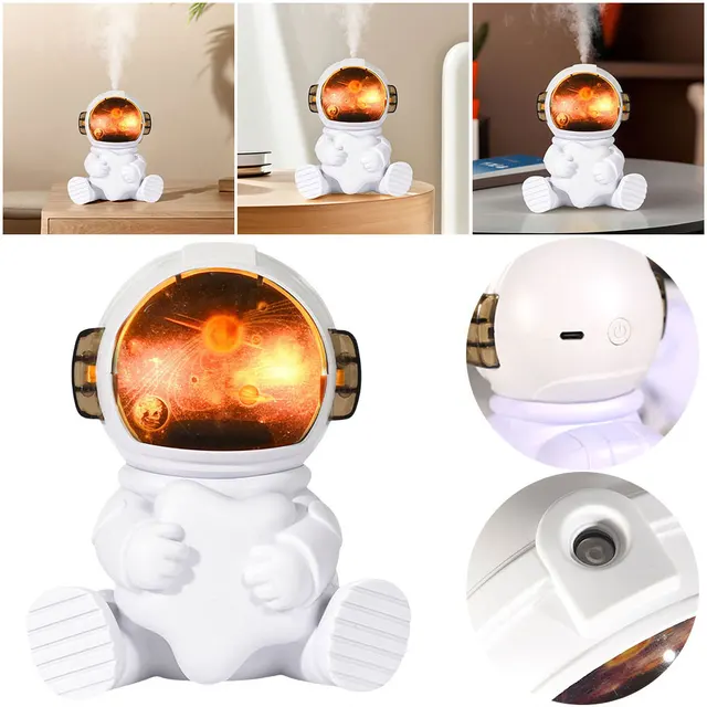 Astronaut Cool Mist Humidifier with LED Light Aroma Diffuser USB Desktop Humidifier Portable Humidifier for Bedroom Home Office 4