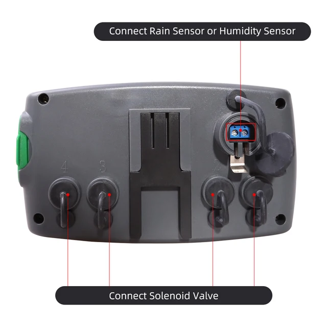 Aqualin Garden Automatic 4-zone Irrigation Watering Timer Controller System with 2 Solenoid Valve Irrigation Programmer 2