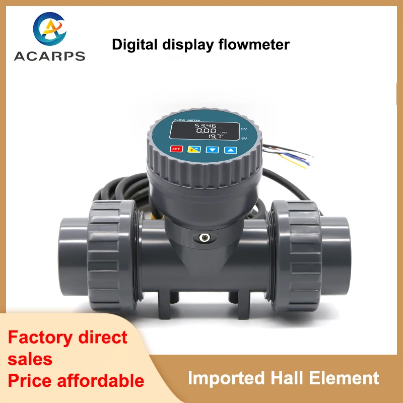 Smart LCD Digital Display Flowmeter RS485 Electronic Flowmeter PVC Large Diameter Flow Sensor For Farm/Garden Irrigation