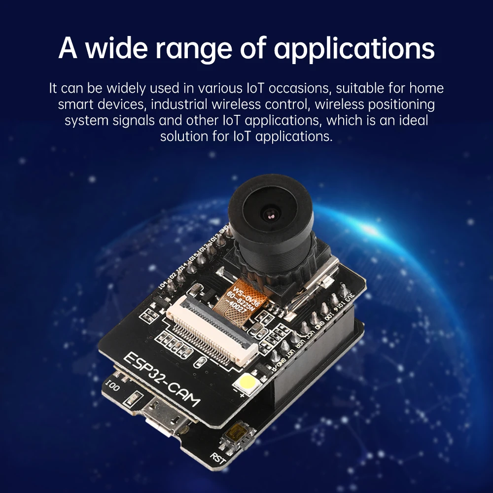 รูปสินค้า ESP32-CAM บอร์ดพัฒนา IoT พร้อมกล้อง Wi-Fi/Bluetooth
