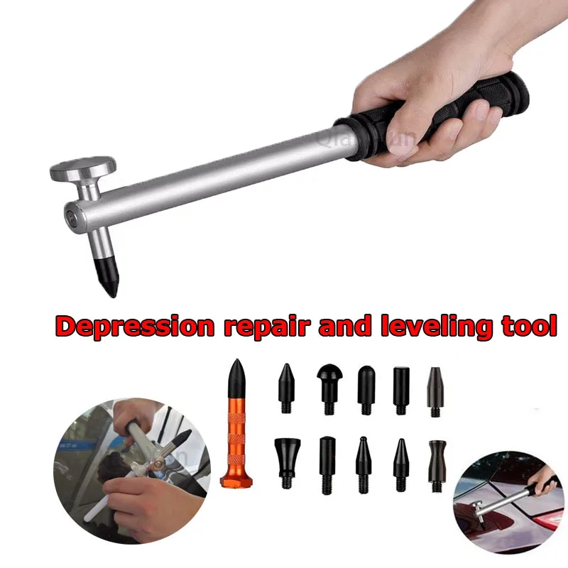 

Car Body Paintless Dent Repair Tool 9 Heads Tap Down Hammer Knock Down Rubber Hammer for Remove Dent Hail Removal Tools