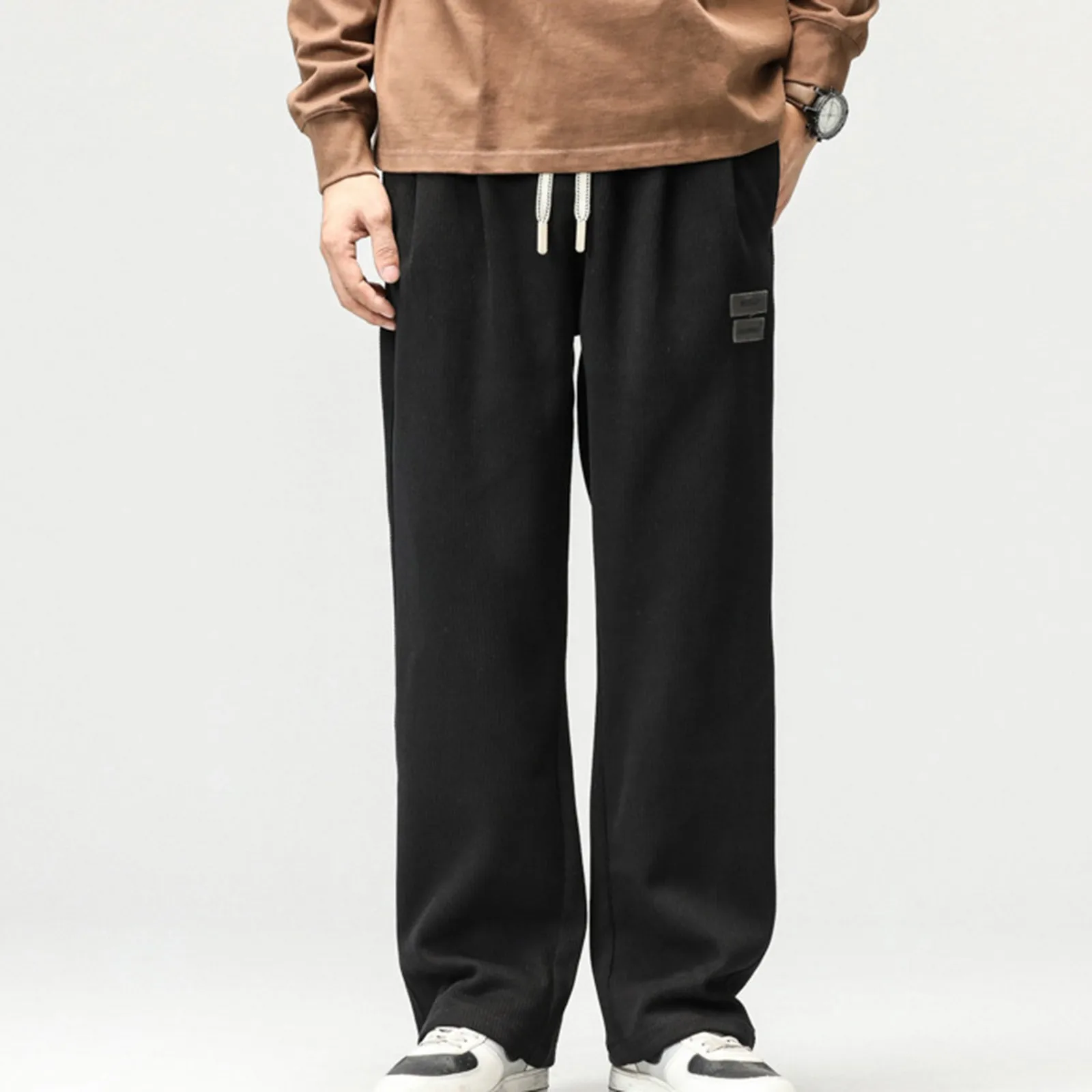 

Мужские повседневные эластичные брюки, облегающие эластичные 2024 мужские вельветовые брюки, модные драпированные Широкие штаны, утягивающие пола