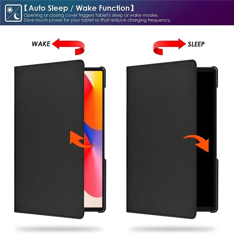 Magnetic Rotating Leather Tablet Cover with Auto Wake-Up Feature