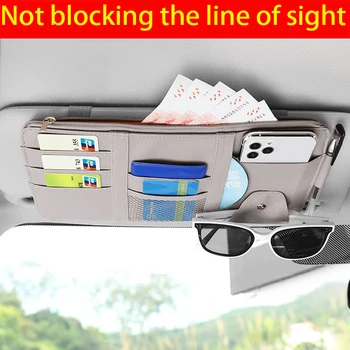 Organizer per visiera parasole per Auto accessori per interni Auto Multi-tasca Organizer tascabile portapenne per portadocumenti per Auto