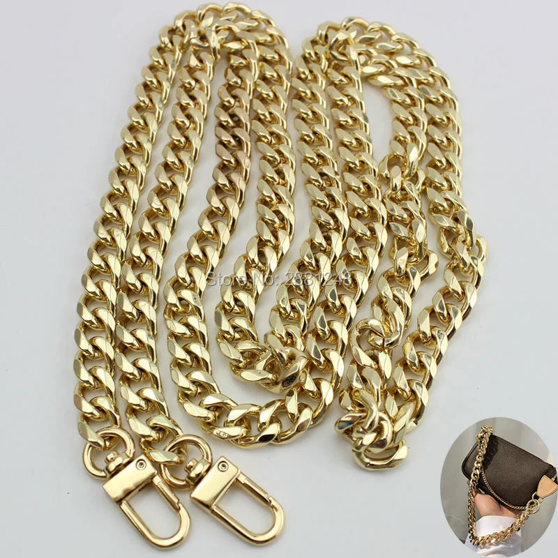 DIY 10mm Gold Silver Gun Black Eight-sided Flat Chain Sub-package with Children Bag Hardware Accessories Metal Chain