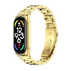 Stainless Steel Metal Wristband Bracelet Accessories - Xiaomi Mi Band 6 (Gold)