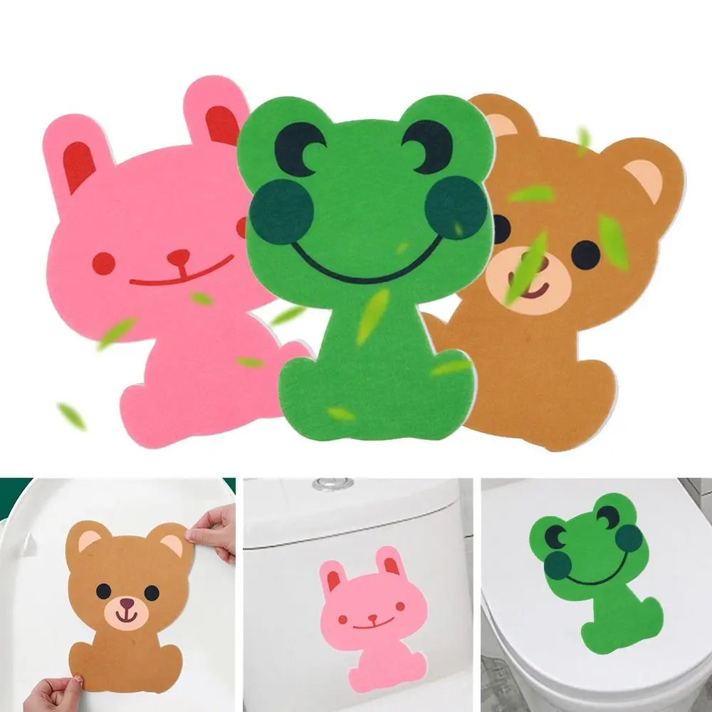 Cartoon Animal Toilet Deodorant Stickers Rose Lemon Jasmine Fragrant Self adhesive Remove Odor Fresh Air Bathroom Supplies