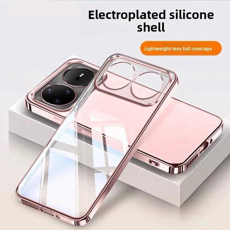 Transparent Full-Cover Electroplated Silicone Anti-Drop Shockproof Case