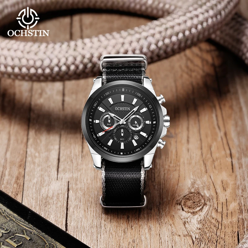 2023 New OCHSTIN 42MM Classic Fashion Men's Quartz Watch Top Brand Multi-Function Chronograph Stainless Steel Waterproof Clock 2023 ochstin new top luxury leisure sports mens quartz time code watch waterproof multi functional quartz clock