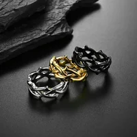 9MM Men Ring Thorn Vine Stainless Steel Rings Fashion Finger Gift for Male Him Anniversary Birthday Jewelry 1