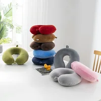 Travel Pillow Pure Memory Foam U Shaped Neck Pillow Super Lightweight Portable Headrest for Airplane Car Office Sleeping Rest 1