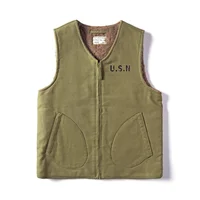 Endeavour&Bloom WWII USN N-1 Deck Vest Wool Lining Sleeveless Jacket Waistcoat 1