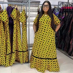 Polyester African Dresses For Women Muslim Fashion Abayas Boubou Dashiki Ankara Outfits Evening Gown Dubai Kaftan Abaya Robe