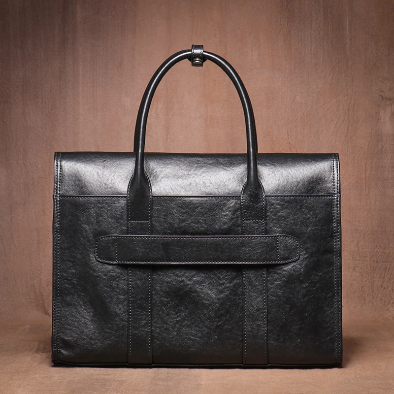 LUOKIR Men's Briefcase Genuine Leather Luxury Business Office Computer Bag Casual Travel Handbag File Bags For 14 Inch Laptop 3