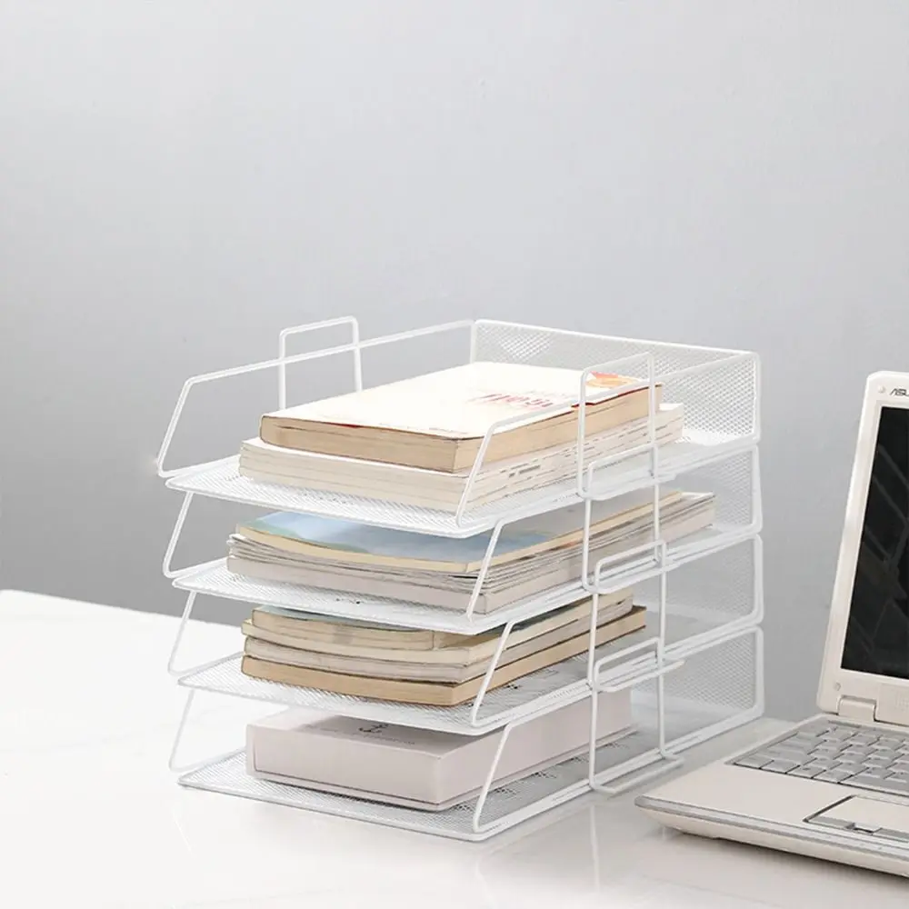 Desktop Organizer Stackable File Rack Papers Rack A4 Storage Tray storage racks file organizer