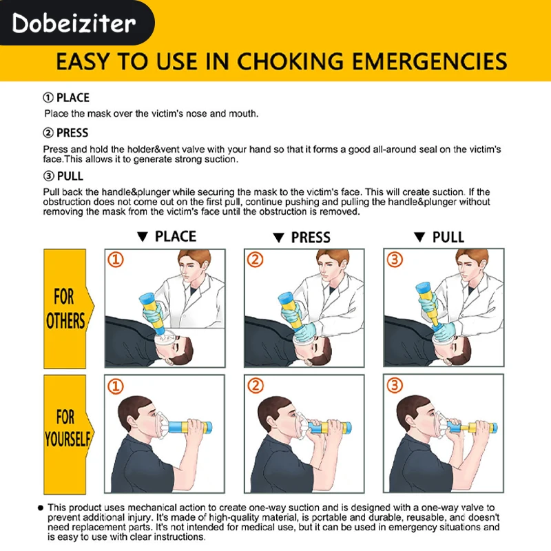 First Aid Kit Choking Respiratory Anti Asphyxia Face Mask CPR Artificial Emergency Adults & Children 2 Size Home Rescue Device first aid kit choking rescue kits first aid mask