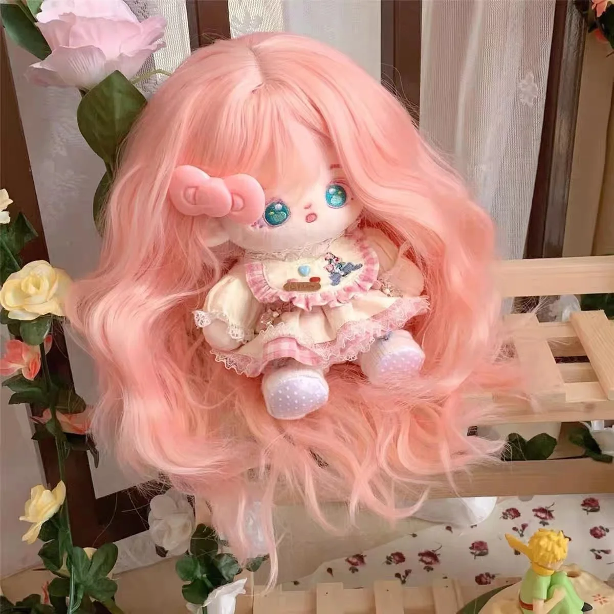 60 cm leaf lorry doll wig night loli fairy clothes ice spirit princess hair set hair long straight curly