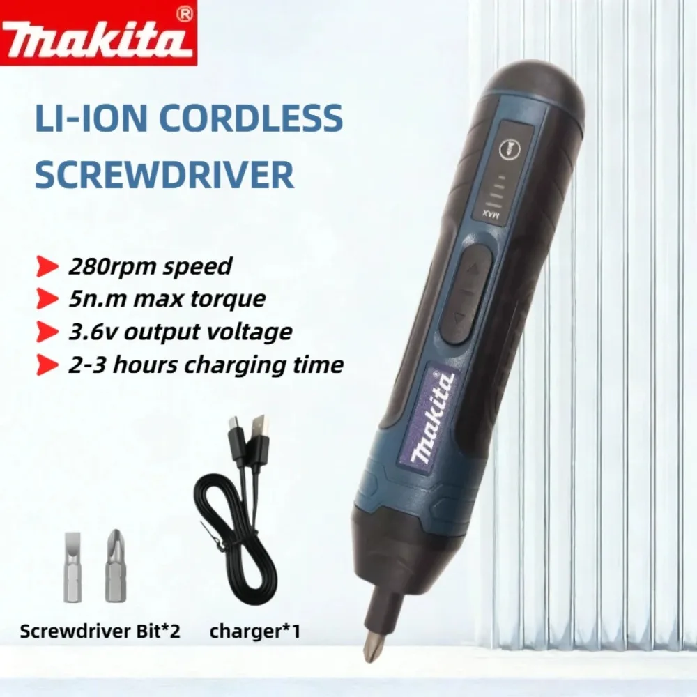 2026 마키타 무선 전동 드라이버 1300mAh 충전식 드릴 다기능 공구 (조절 가능한 토크, 수리 작업용)
