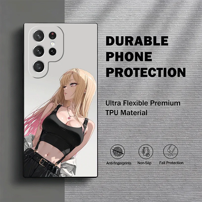 Charming Kitagawa Marin Phone Case with Edge Pattern - Customizable Design