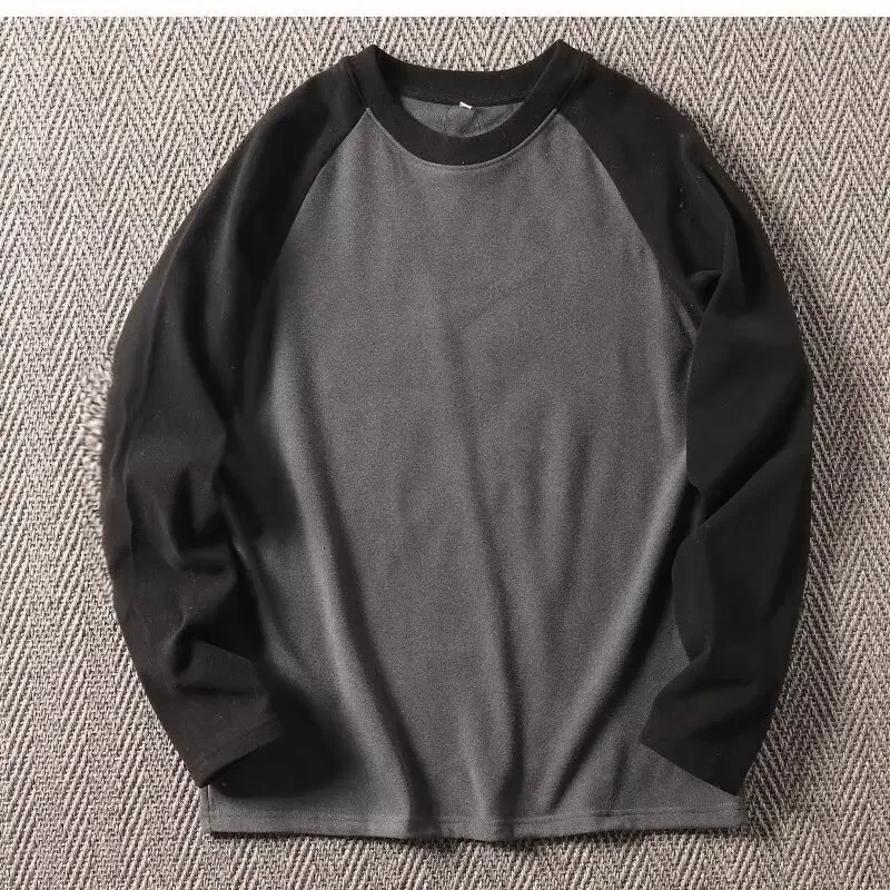 Men's Double-Sided Velvet Sweatshirt Raglan Sleeve Detail