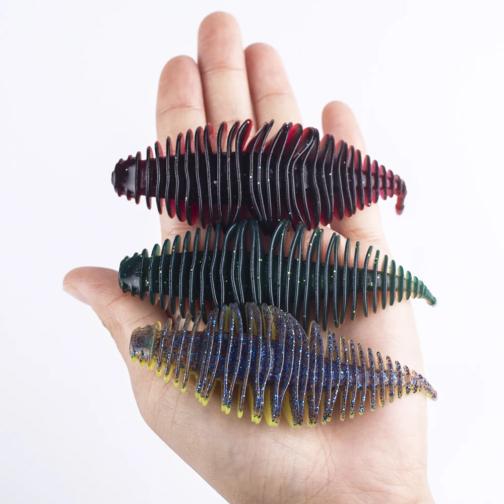 Magnisher Wurm Weiche Köder 7,5 cm/11,5 cm Gerippte Silikon Angeln Lockt Jigging Wobbler Swimbaits Bass Forelle pesca Angelgerät – Detail 14