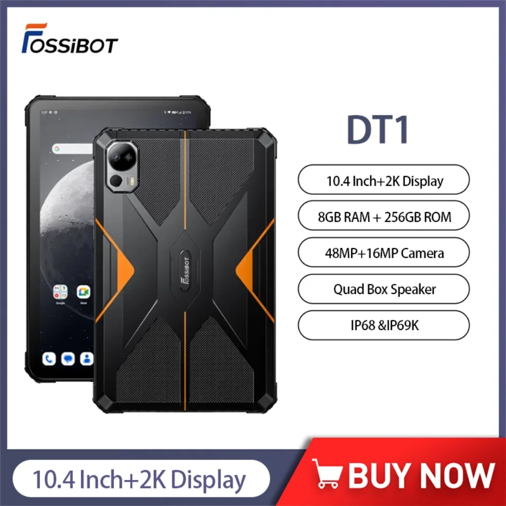 Global Version FOSSiBOT DT1 Rugged Tablet Pad 8GB 256GB 11000mAh  Android 13 PC Tablets 10.4 Inch 2K 4G Tablet 18W Fast Charge