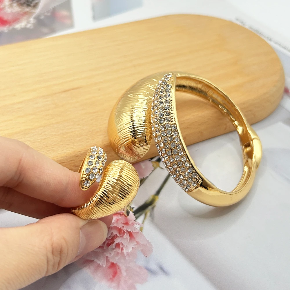 Bangles Rings Zircon Jewelry Bracelets Gold Color Water Drop Style
